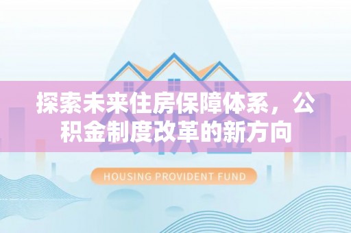临武探索未来住房保障体系，公积金制度改革的新方向